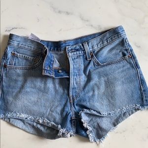 Levis button fly jean short